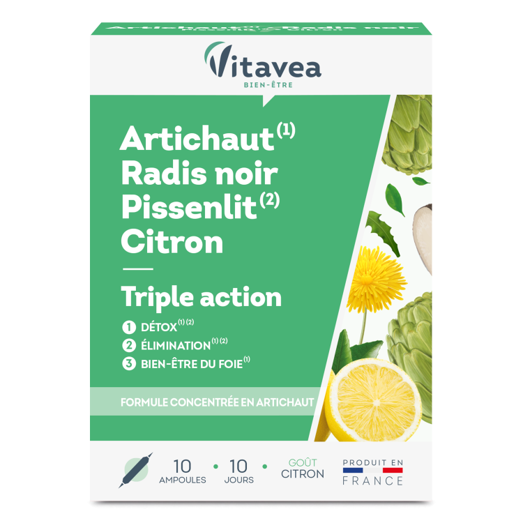 Vitavea Bien-Être anghinare, ridiche neagră, păpădie, lămâie, 10 fiole