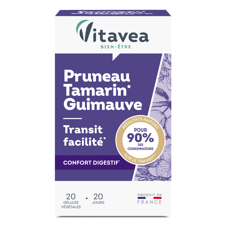 Vitavea Bien-Être Pruneau, Tamarin, Guimauve, tranzit facil, confort digestiv, 20 capsule