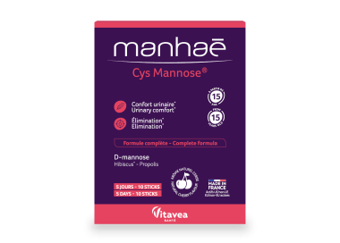 Manhaē Cys Mannose®, confort urinar, 5 zile, 10 stick-uri