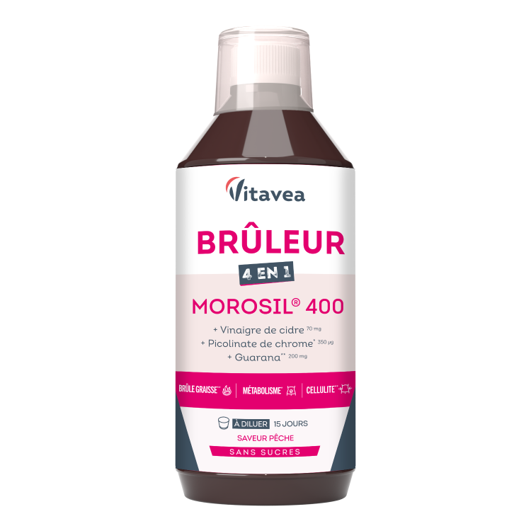 Bruleur 4în1 Morosil® 400, arzător de grăsimi, metabolism, celulită, 500 ml, cură de 15 zile