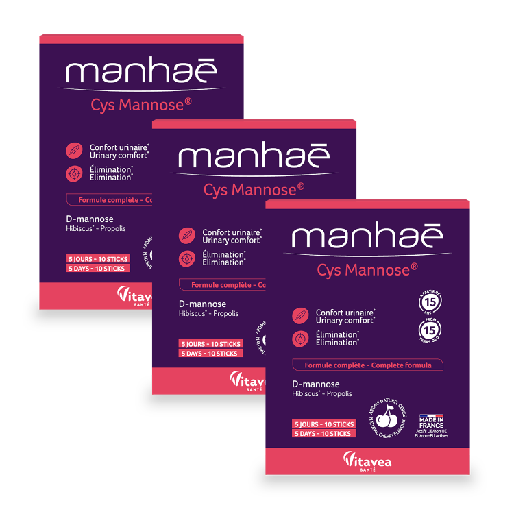 Manhaē Cys Mannose, confort urinar, 3 la preț de 2