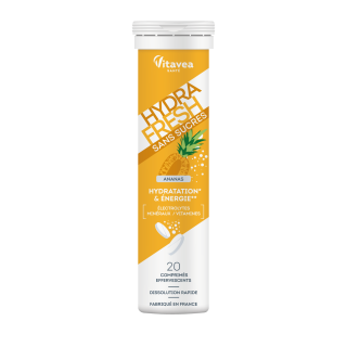 Hydrafresh ananas. Hidratare, energie, 20 tablete efervescente
