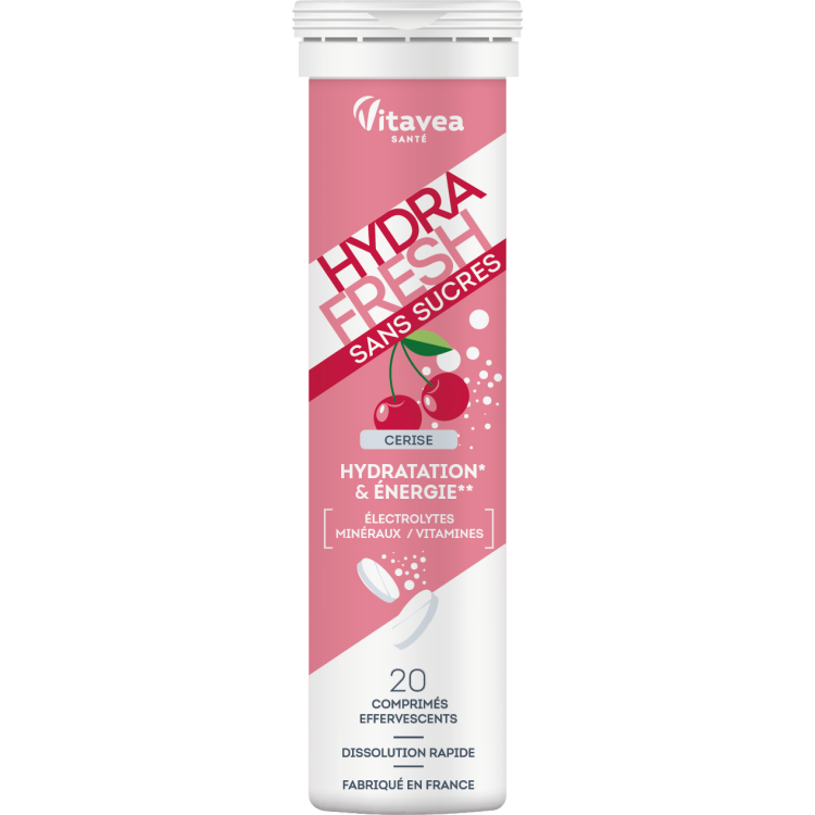 Hydrafresh cireșe. Hidratare, energie, 20 tablete efervescente