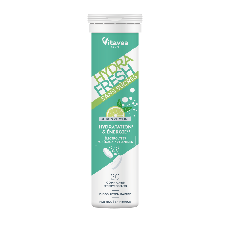 Hydrafresh lămâie, verbină. Hidratare, energie, 20 tablete efervescente